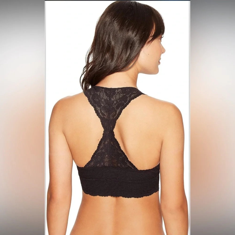 Free People Women's Galloon Lace Racerback - Black Sz Large - Picture 4 of 12